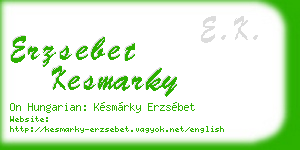 erzsebet kesmarky business card