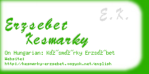 erzsebet kesmarky business card